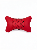 Възглавничка за комфорт и правилна стойка - Червена кожа с бродерия