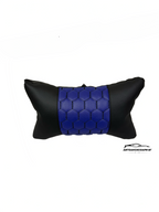 Възглавничка за комфорт и правилна стойка - Черна и синя кожа с бродерия