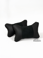Възглавничка за комфорт и правилна стойка - Черна кожа с алкантара