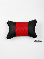 Възглавничка за комфорт и правилна стойка - Червена и черна кожа с бродерия