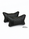 Възглавничка за комфорт и правилна стойка - Черна кожа с бродерия