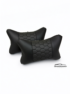 Възглавничка за комфорт и правилна стойка - Черна кожа с бродерия