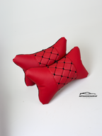 Възглавничка за комфорт и правилна стойка - Червена кожа с бродерия