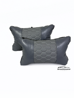 Възглавничка за комфорт и правилна стойка - Сива кожа с бродерия