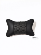 Възглавничка за комфорт и правилна стойка - Черна кожа с бродерия
