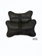 Възглавничка за комфорт и правилна стойка - Червена и черна кожа с бродерия