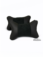 Възглавничка за комфорт и правилна стойка - Черна кожа с алкантара